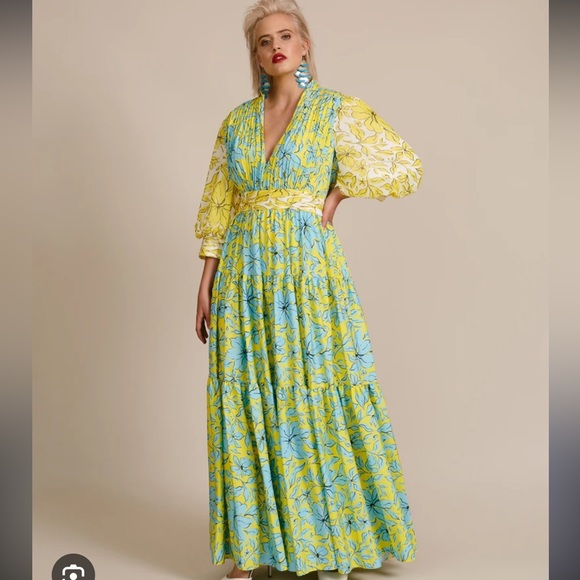 Badgley Mischka Tiered floral dress - Picture 2 of 7